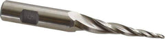 Made in USA - 5° Taper Angle per Side, 3/32" Small End Diam, 2" LOC, High Speed Steel 3 Flute Tapered Ball End Mill - 3-7/8" OAL, 1/2" Shank Diam - USA Tool & Supply