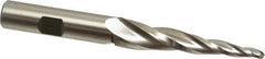 Made in USA - 5° Taper Angle per Side, 5/32" Small End Diam, 2" LOC, High Speed Steel 3 Flute Tapered Ball End Mill - 3-7/8" OAL, 1/2" Shank Diam - USA Tool & Supply
