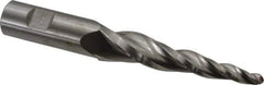 Made in USA - 5° Taper Angle per Side, 1/4" Small End Diam, 3-1/4" LOC, High Speed Steel 3 Flute Tapered Ball End Mill - 5-1/2" OAL, 3/4" Shank Diam - USA Tool & Supply