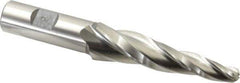 Made in USA - 5° Taper Angle per Side, 3/8" Small End Diam, 3-1/4" LOC, High Speed Steel 3 Flute Tapered Ball End Mill - 5-1/2" OAL, 3/4" Shank Diam - USA Tool & Supply