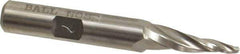 Made in USA - 7° Taper Angle per Side, 3/32" Small End Diam, 1" LOC, High Speed Steel 3 Flute Tapered Ball End Mill - 2-7/8" OAL, 3/8" Shank Diam - USA Tool & Supply