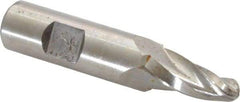 Made in USA - 7° Taper Angle per Side, 1/4" Small End Diam, 3/4" LOC, High Speed Steel 3 Flute Tapered Ball End Mill - 2-1/2" OAL, 1/2" Shank Diam - USA Tool & Supply