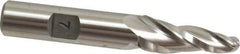 Made in USA - 7° Taper Angle per Side, 1/4" Small End Diam, 1-1/4" LOC, High Speed Steel 3 Flute Tapered Ball End Mill - 3-1/8" OAL, 1/2" Shank Diam - USA Tool & Supply
