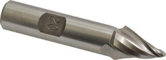 Made in USA - 20° Taper Angle per Side, 3/32" Small End Diam, 3/4" LOC, High Speed Steel 3 Flute Tapered Ball End Mill - 2-3/4" OAL, 1/2" Shank Diam - USA Tool & Supply