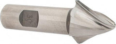 Made in USA - 30° Taper Angle per Side, 1/4" Small End Diam, 1" LOC, High Speed Steel 4 Flute Tapered Ball End Mill - 3" OAL, 3/4" Shank Diam - USA Tool & Supply