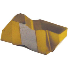 Tool-Flo - 3125FLF Grade GP3R, 3.18mm Cutting Width Carbide Grooving Insert - 0.18" Max Depth of Cut, Left Hand, 0.005 to 0.01" Corner Radius, TiN Finish - USA Tool & Supply