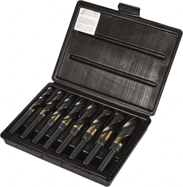 Precision Twist Drill - 9/16 to 1", 118° Point, Oxide/Gold Finish, Cobalt Reduced Shank Drill Bit Set - USA Tool & Supply