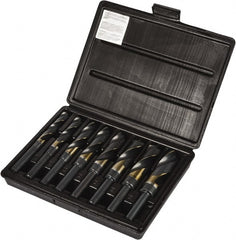 Precision Twist Drill - 9/16 to 1", 118° Point, Oxide/Gold Finish, Cobalt Reduced Shank Drill Bit Set - USA Tool & Supply
