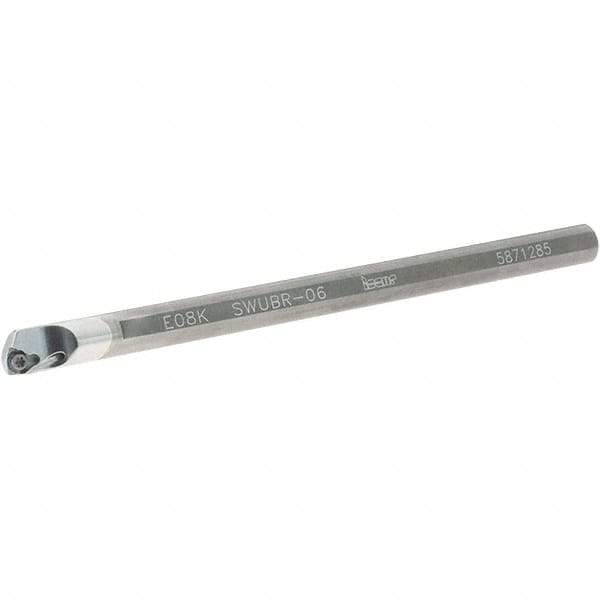 Iscar - 8.7mm Min Bore Diam, 125mm OAL, 8mm Shank Diam, E-SWUB Indexable Boring Bar - WB.T 0601.. Insert, Screw or Clamp Holding Method - USA Tool & Supply