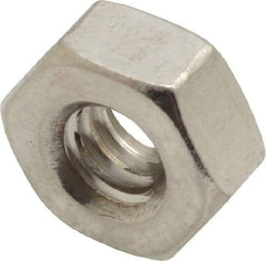 Value Collection - 1/4-20 UNC Stainless Steel Right Hand Heavy Hex Nut - 1/2" Across Flats, 15/64" High, Uncoated - USA Tool & Supply