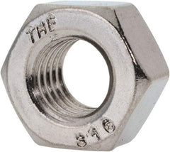 Value Collection - 7/16-14 UNC Stainless Steel Right Hand Heavy Hex Nut - 3/4" Across Flats, 27/64" High, Uncoated - USA Tool & Supply