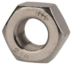 Value Collection - 1/2-20 UNF Stainless Steel Right Hand Heavy Hex Nut - 7/8" Across Flats, 31/64" High, Uncoated - USA Tool & Supply