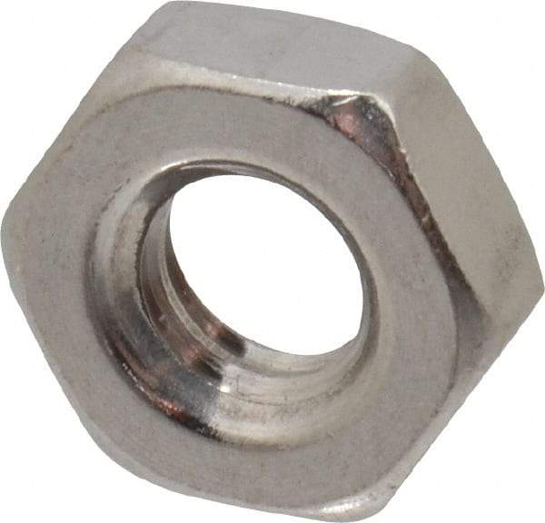 Value Collection - 1/4-20 UNC Stainless Steel Right Hand Hex Jam Nut - 7/16" Across Flats, 5/32" High, Uncoated - USA Tool & Supply
