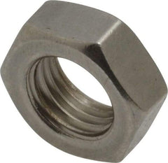 Value Collection - 3/8-24 UNF Stainless Steel Right Hand Hex Jam Nut - 9/16" Across Flats, 7/32" High, Uncoated - USA Tool & Supply
