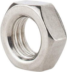 Value Collection - 1/2-13 UNC Stainless Steel Right Hand Hex Jam Nut - 3/4" Across Flats, 5/16" High, Uncoated - USA Tool & Supply