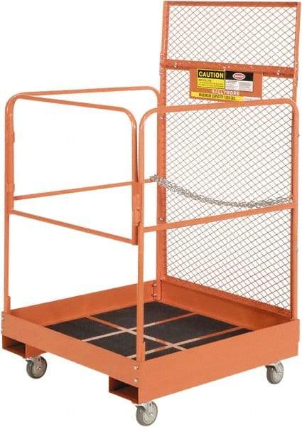 Ballymore - 64" Fork Deck Maintenance Platform - Rolling Work Platform, 1,000 Lb Capacity, 36" Base Width x 36" Base Depth, Abrasive Mat Tread - USA Tool & Supply