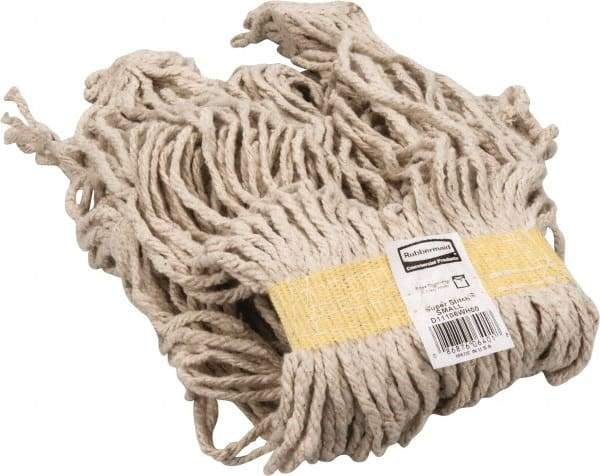 Rubbermaid - 1" Yellow Head Band, Small Cotton Loop End Mop Head - 4 Ply, Side Loading Connection, Use for General Purpose - USA Tool & Supply