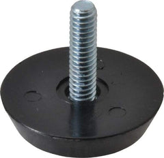 Vlier - 1/4-20 Bolt Thread, Stud Mount Leveling Pad & Mount - 100 Max Lb Capacity, 1.44" Base Diam, 0.91" Thread Length - USA Tool & Supply