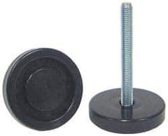 Vlier - 3/8-16 Bolt Thread, Stud Mount Leveling Pad & Mount - 200 Max Lb Capacity, 2" Base Diam, 2.36" Thread Length - USA Tool & Supply