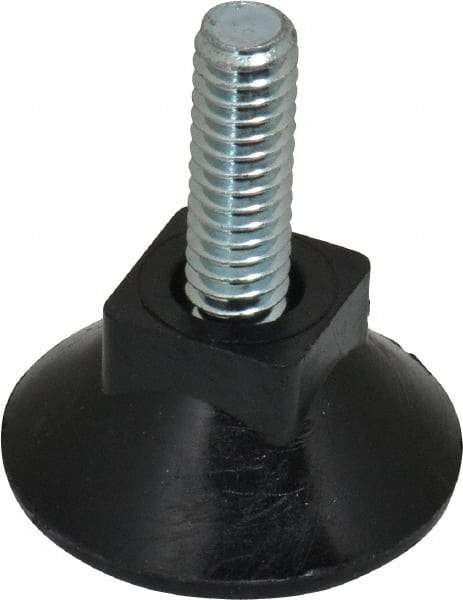 Vlier - 1/4-20 Bolt Thread, Stud Mount Leveling Pad & Mount - 80 Max Lb Capacity, 1.1" Base Diam, 0.71" Thread Length - USA Tool & Supply