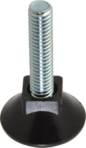 Vlier - 5/16-18 Bolt Thread, Stud Mount Leveling Pad & Mount - 80 Max Lb Capacity, 1.1" Base Diam, 1.26" Thread Length - USA Tool & Supply