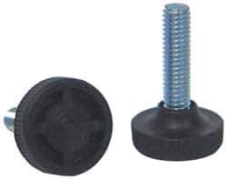 Vlier - 5/16-18 Bolt Thread, Stud Mount Leveling Pad & Mount - 100 Max Lb Capacity, 1.23" Base Diam, 1.26" Thread Length - USA Tool & Supply