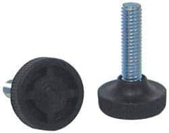 Vlier - 3/8-16 Bolt Thread, Stud Mount Leveling Pad & Mount - 100 Max Lb Capacity, 1.23" Base Diam, 0.55" Thread Length - USA Tool & Supply
