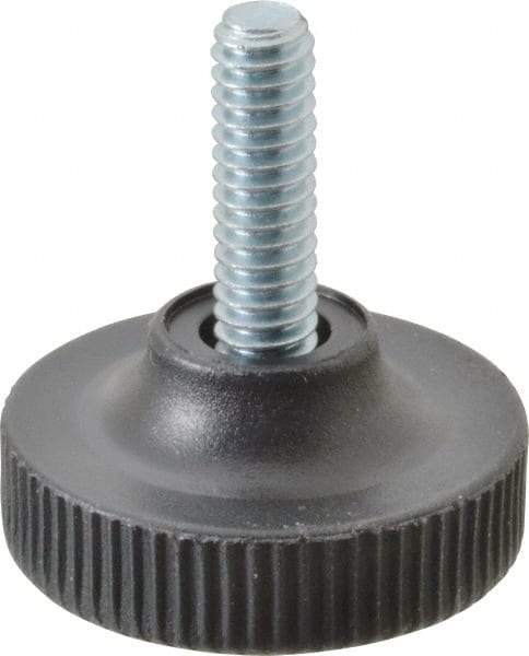 Vlier - 1/4-20 Bolt Thread, Stud Mount Leveling Pad & Mount - 100 Max Lb Capacity, 1.23" Base Diam, 0.79" Thread Length - USA Tool & Supply