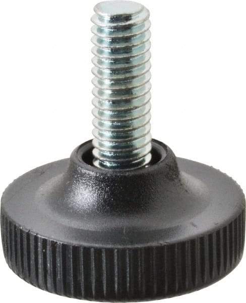 Vlier - 5/16-18 Bolt Thread, Stud Mount Leveling Pad & Mount - 100 Max Lb Capacity, 1.23" Base Diam, 0.79" Thread Length - USA Tool & Supply