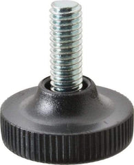 Vlier - 5/16-18 Bolt Thread, Stud Mount Leveling Pad & Mount - 100 Max Lb Capacity, 1.23" Base Diam, 0.79" Thread Length - USA Tool & Supply