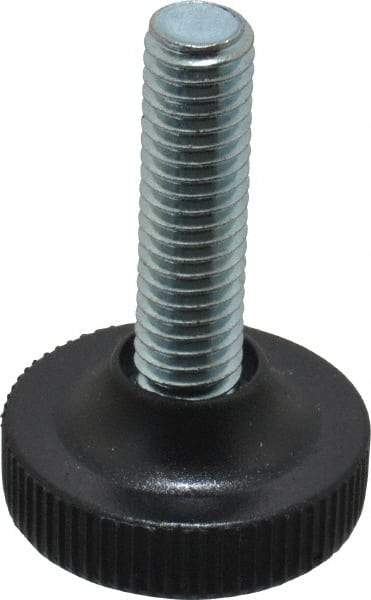 Vlier - 3/8-16 Bolt Thread, Stud Mount Leveling Pad & Mount - 100 Max Lb Capacity, 1.23" Base Diam, 1.34" Thread Length - USA Tool & Supply