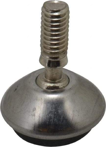 Vlier - 5/16-18 Bolt Thread, Stud Mount Leveling Pad & Mount - 100 Max Lb Capacity, 1.14" Base Diam, 0.98" Thread Length - USA Tool & Supply