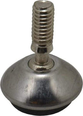 Vlier - 5/16-18 Bolt Thread, Stud Mount Leveling Pad & Mount - 100 Max Lb Capacity, 1.14" Base Diam, 0.98" Thread Length - USA Tool & Supply