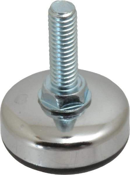 Vlier - 5/16-18 Bolt Thread, Stud Mount Leveling Pad & Mount - 200 Max Lb Capacity, 1.38" Base Diam, 0.98" Thread Length - USA Tool & Supply