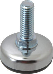 Vlier - 3/8-16 Bolt Thread, Stud Mount Leveling Pad & Mount - 200 Max Lb Capacity, 1.38" Base Diam, 0.98" Thread Length - USA Tool & Supply