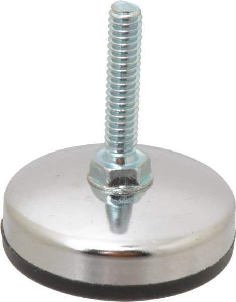 Vlier - 1/4-20 Bolt Thread, Stud Mount Leveling Pad & Mount - 200 Max Lb Capacity, 1.65" Base Diam, 1.18" Thread Length - USA Tool & Supply