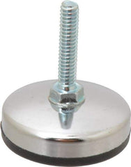 Vlier - 1/4-20 Bolt Thread, Stud Mount Leveling Pad & Mount - 200 Max Lb Capacity, 1.65" Base Diam, 1.18" Thread Length - USA Tool & Supply