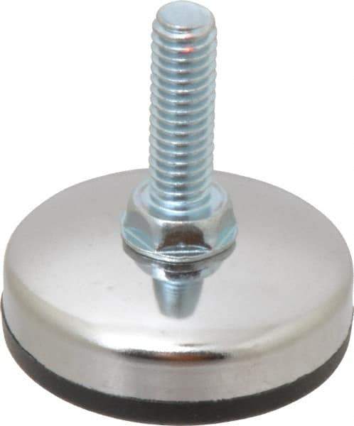 Vlier - 5/16-18 Bolt Thread, Stud Mount Leveling Pad & Mount - 200 Max Lb Capacity, 1.65" Base Diam, 0.98" Thread Length - USA Tool & Supply