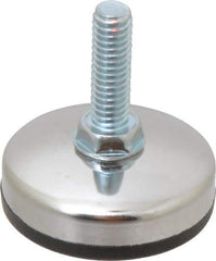 Vlier - 5/16-18 Bolt Thread, Stud Mount Leveling Pad & Mount - 200 Max Lb Capacity, 1.65" Base Diam, 0.98" Thread Length - USA Tool & Supply