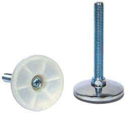 Vlier - 5/8-18 Bolt Thread, Stud Mount Leveling Pad & Mount - 250 Max Lb Capacity, 1.97" Base Diam, 1.38" Thread Length - USA Tool & Supply