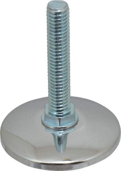 Vlier - 3/8-16 Bolt Thread, Stud Mount Leveling Pad & Mount - 250 Max Lb Capacity, 1.97" Base Diam, 1.97" Thread Length - USA Tool & Supply