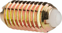 Vlier - M10x1.5, 6mm Ball Diam, 19mm Body Length, 2.01mm Max Ball Reach, Threaded Ball Plunger - Steel Body, Nylon Ball, 13.49 Lb Initial End Force, 20.23 Lb Final End Force - USA Tool & Supply