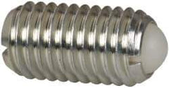 Vlier - M12x1.75, 8mm Ball Diam, 22mm Body Length, 2.5mm Max Ball Reach, Threaded Ball Plunger - Steel Body, Nylon Ball, 2.25 Lb Initial End Force, 4.5 Lb Final End Force, Locking Element - USA Tool & Supply