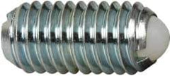 Vlier - M8x1.25, 5mm Ball Diam, 16mm Body Length, 1.5mm Max Ball Reach, Threaded Ball Plunger - Steel Body, Nylon Ball, 1.12 Lb Initial End Force, 2.25 Lb Final End Force, Locking Element - USA Tool & Supply