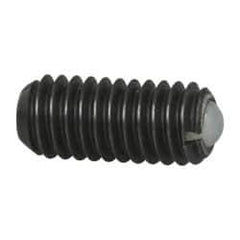 Vlier - M4x0.7, 2.5mm Ball Diam, 9mm Body Length, 0.81mm Max Ball Reach, Threaded Ball Plunger - Steel Body, Nylon Ball, 0.9 Lb Initial End Force, 2.25 Lb Final End Force, Locking Element - USA Tool & Supply