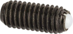 Vlier - M6x1.0, 3.5mm Ball Diam, 14mm Body Length, 1mm Max Ball Reach, Threaded Ball Plunger - Steel Body, Nylon Ball, 2.02 Lb Initial End Force, 2.92 Lb Final End Force - USA Tool & Supply