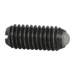 Vlier - M6x1.0, 3.5mm Ball Diam, 14mm Body Length, 1mm Max Ball Reach, Threaded Ball Plunger - Steel Body, Nylon Ball, 2.02 Lb Initial End Force, 2.92 Lb Final End Force, Locking Element - USA Tool & Supply