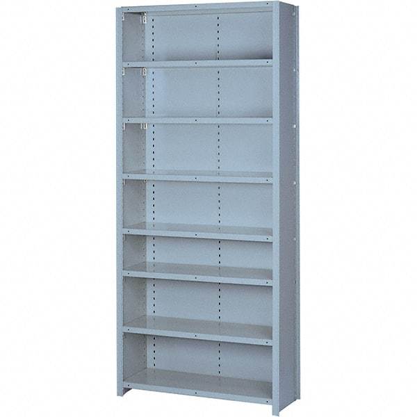 Lyon - 8 Shelf, 1,300 Lb. Capacity, Closed Shelving Starter Unit - 36 Inch Wide x 12 Inch Deep x 84 Inch High, Gray - USA Tool & Supply