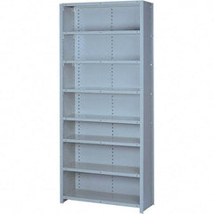 Lyon - 8 Shelf, 600 Lb. Capacity, Closed Shelving Starter Unit - 36 Inch Wide x 12 Inch Deep x 84 Inch High, Gray - USA Tool & Supply