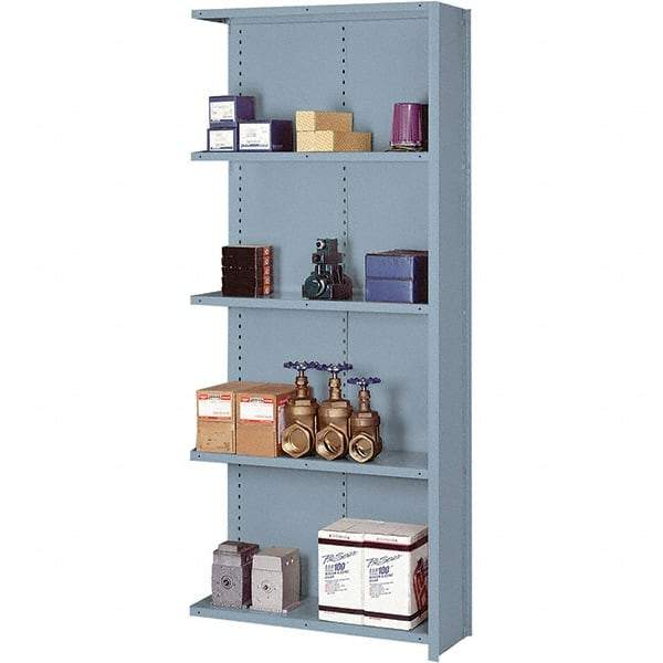Lyon - 5 Shelf, 1,300 Lb. Capacity, Closed Shelving Add-On Unit - 36 Inch Wide x 12 Inch Deep x 84 Inch High, Gray - USA Tool & Supply